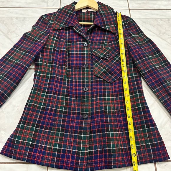Vintage Pendleton 100% Virgin Wool Plaid Holiday Button Shirt Womens Size M - Picture 6 of 8
